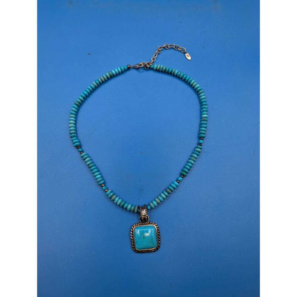 Barse 925 Sterling Pendant Necklace Vintage Turquoise